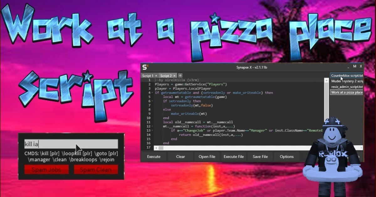 Work at Pizza Place Script